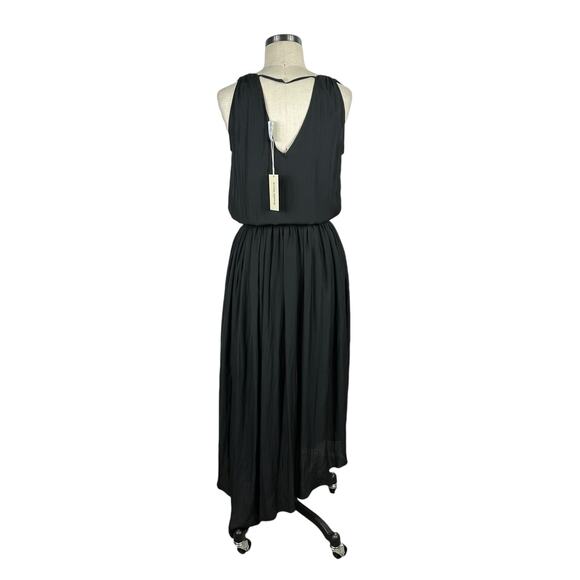 RAMY BROOK Glaimi Asymmetrical Midi Dress Women's Size XS NWT Black Satin LBD - Picture 3 of 9